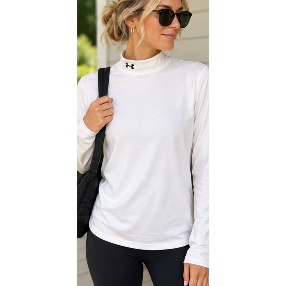Under Armour ColdGear Women XL White Mock Neck Long Sleeve Base Layer VMFI315